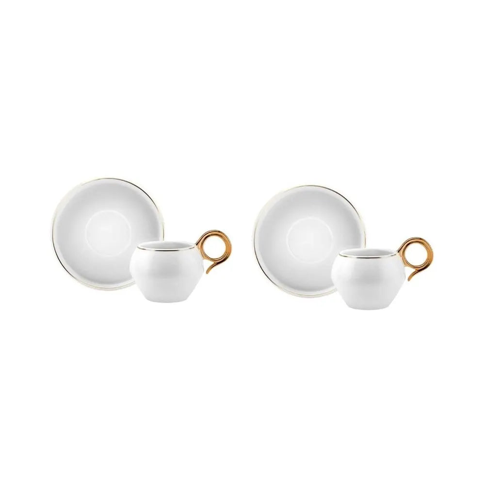 Karaca Venüs Gold Coffee Cup Set for 2, 135ml Karaca Venüs Gold Coffee Cup Set for 2, 135ml