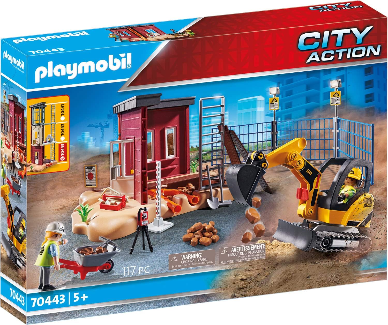 Playmobil Mini Excavator with Construction Site - Toy for Kids