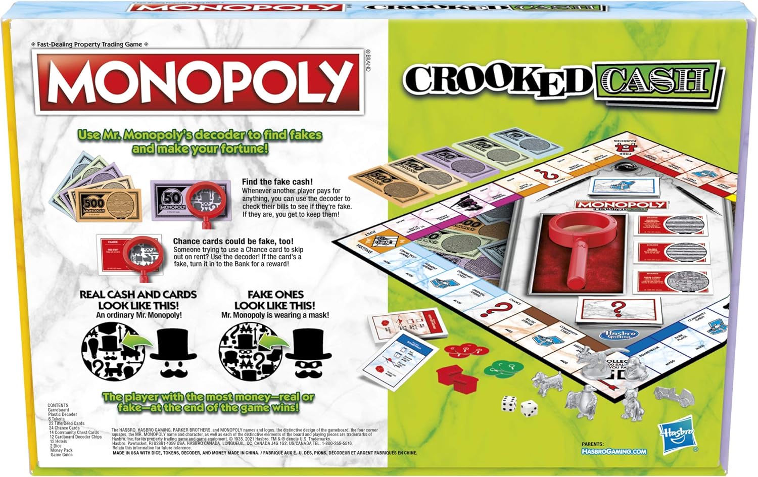 Hasbro Monopoly Crooked Cash Board Game Fun Family Challenge