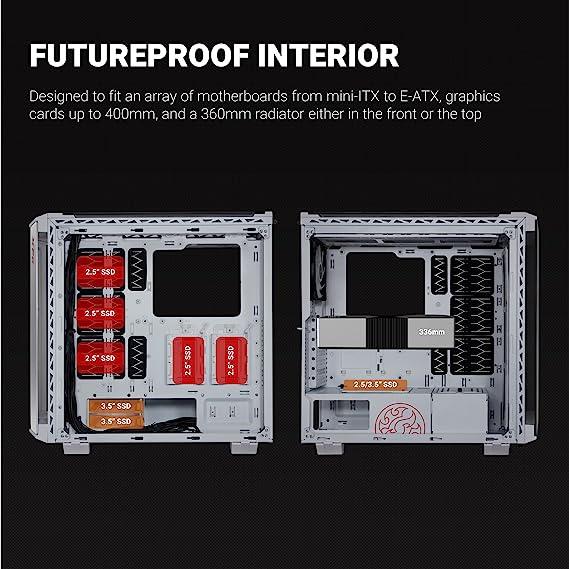 هيكل كمبيوتر XPG BATTLECRUISER Super Mid- Tower - أبيض 