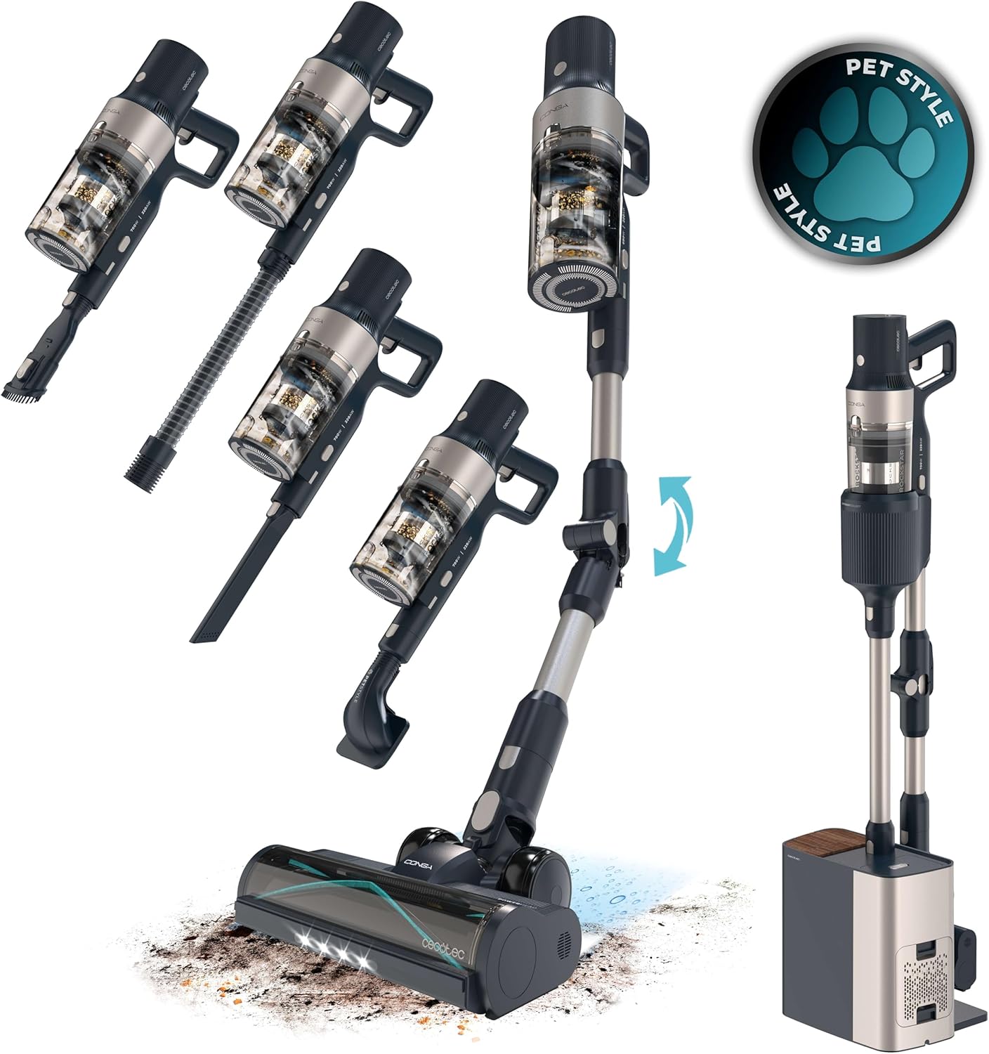 Cecotec Conga Rockstar 5500 Wireless Vacuum Cleaner - 220AW Self-Emptying Station