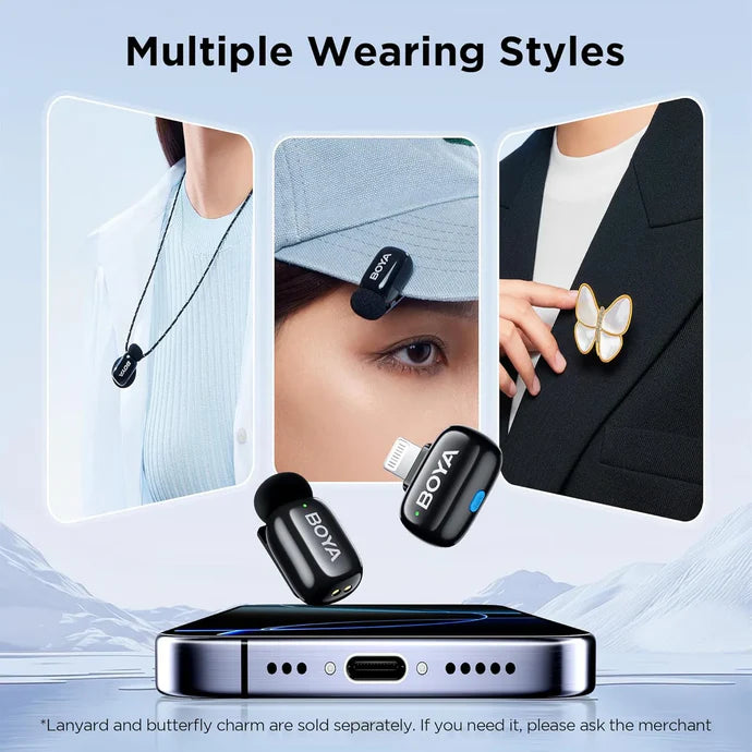 BOYA Mini-16 Ultra-Compact 2.4GHz Wireless Microphone Lightning
