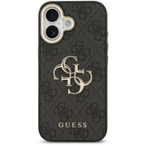 كوفر GUESS MagSafe 4G من الجلد الصناعي لهاتف ايفون 17 - أسود