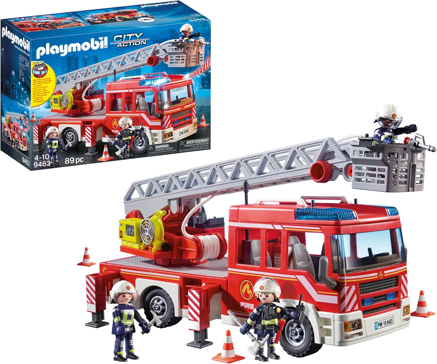 Playmobil Fire Ladder Unit - Firefighting Toy Set