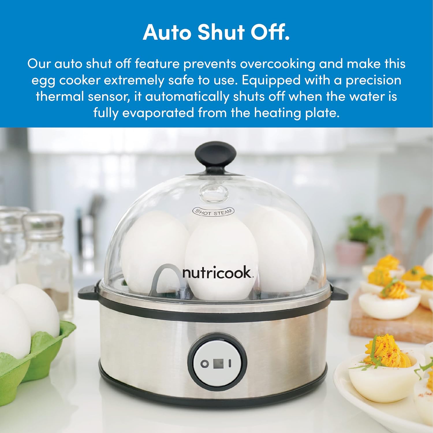 Nutricook Egg Cooker 360W / easy and Quick One-Touch Operation - Silver Nutricook Egg Cooker 360W / easy and Quick One-Touch Operation - Silver