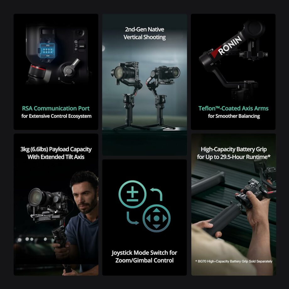 DJI RS 4 Combo 3-Axis Gimbal Stabilizer for DSLR and Mirrorless Cameras DJI RS 4 Combo 3-Axis Gimbal Stabilizer for DSLR and Mirrorless Cameras