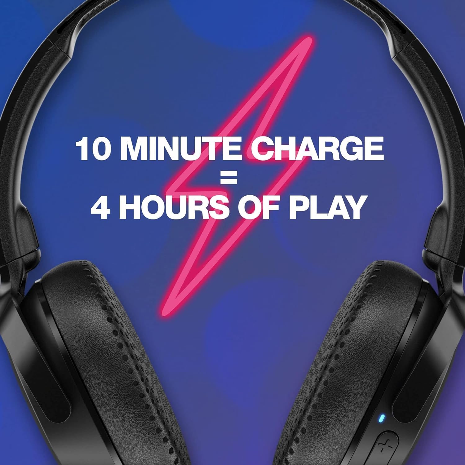 Skullcandy Riff 2 Wireless On-Ear Headphones: 34 Hr Battery, Mic - Black