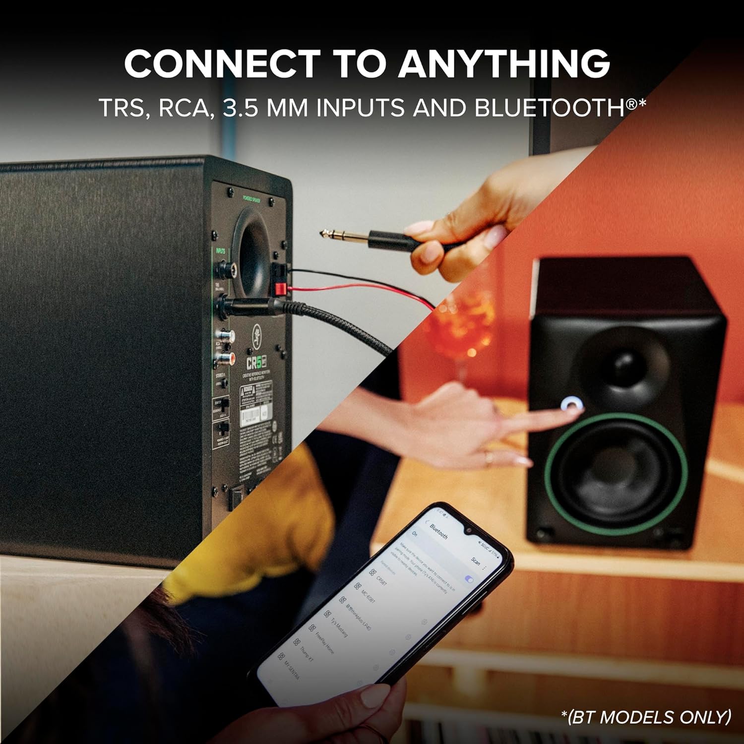 سماعات استوديو ماكي CR5BT مقاس 5.25 بوصة مزودة بتقنية بلوتوث وتحكم في النغمات