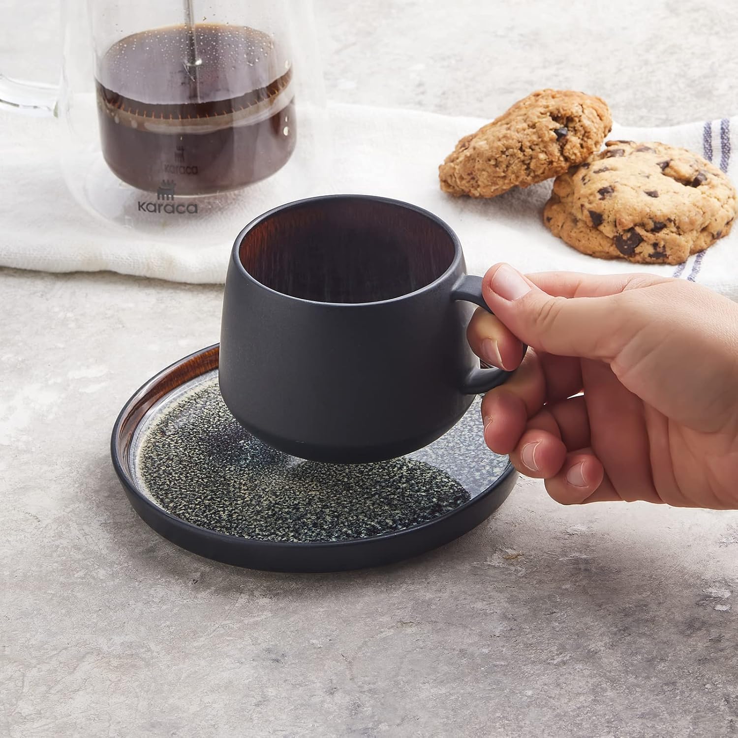 KARACA Galactic Black Tea Cup – Single, Elegant Design KARACA Galactic Black Tea Cup – Single, Elegant Design