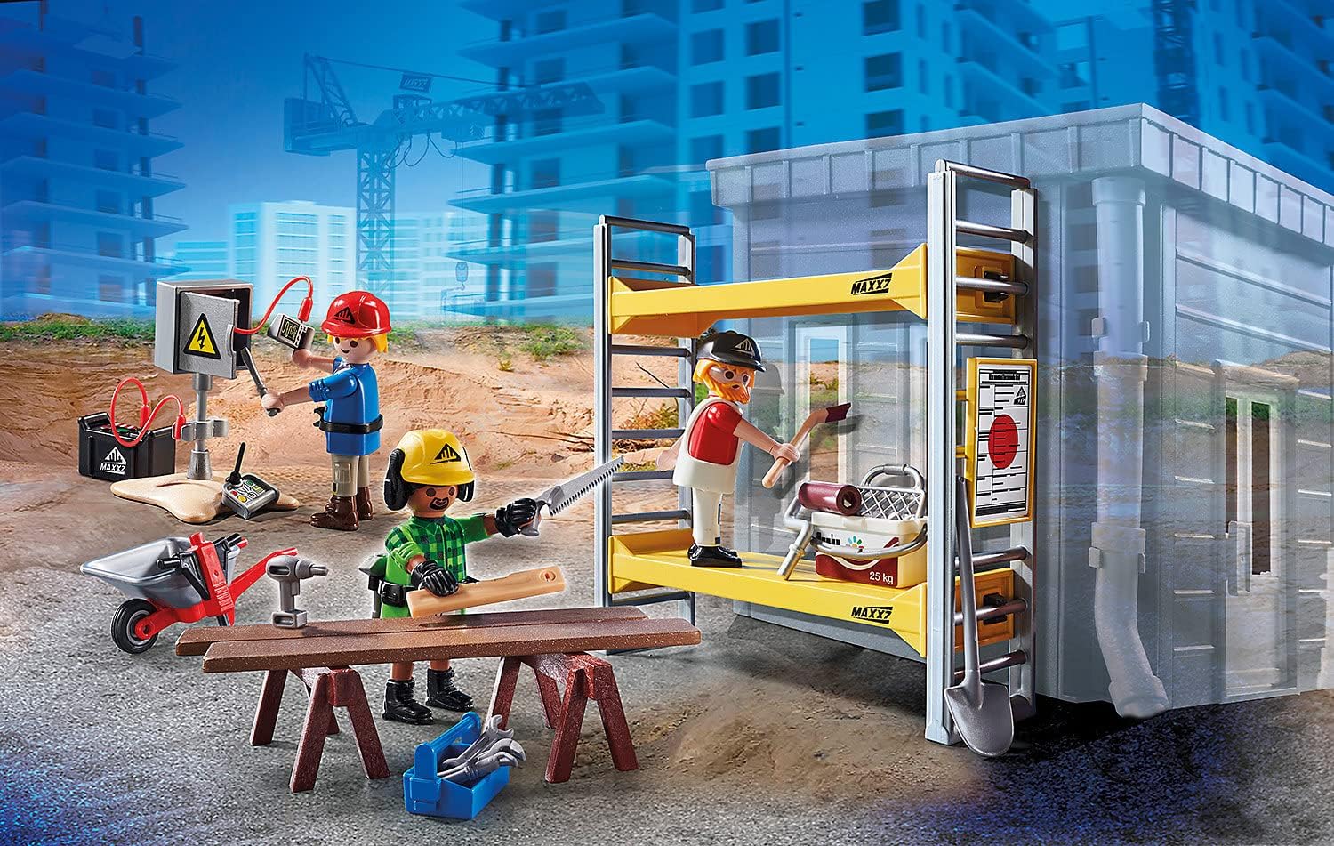 Playmobil Scaffolding with Workers - Interactive Play