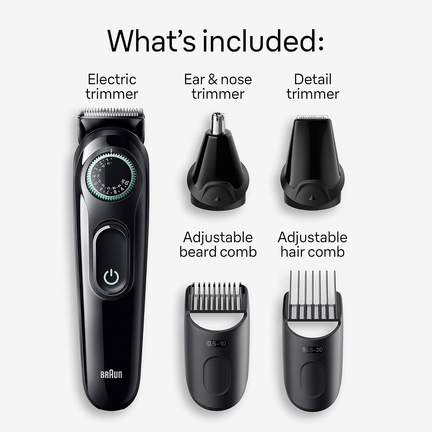 Braun Series 3 : 5-in-1 Men's Grooming Kit with Ultra-Sharp Blade, 40 Length Settings - Black