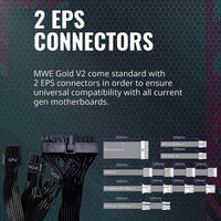 Cooler Master MWE Gold 1250 V2، 1250 واط، معياري بالكامل، معتمد من 80+ Gold 