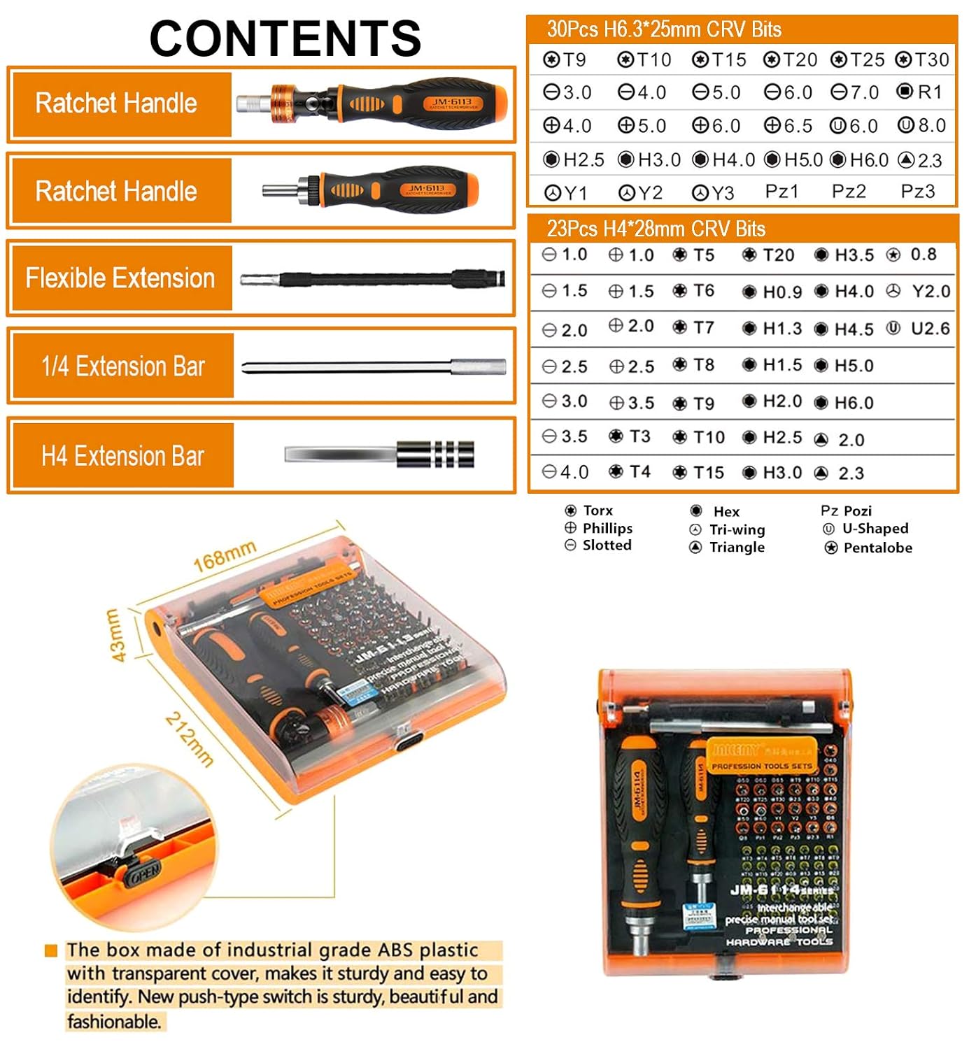 Jakemy multitool household ratchet screwdriver set