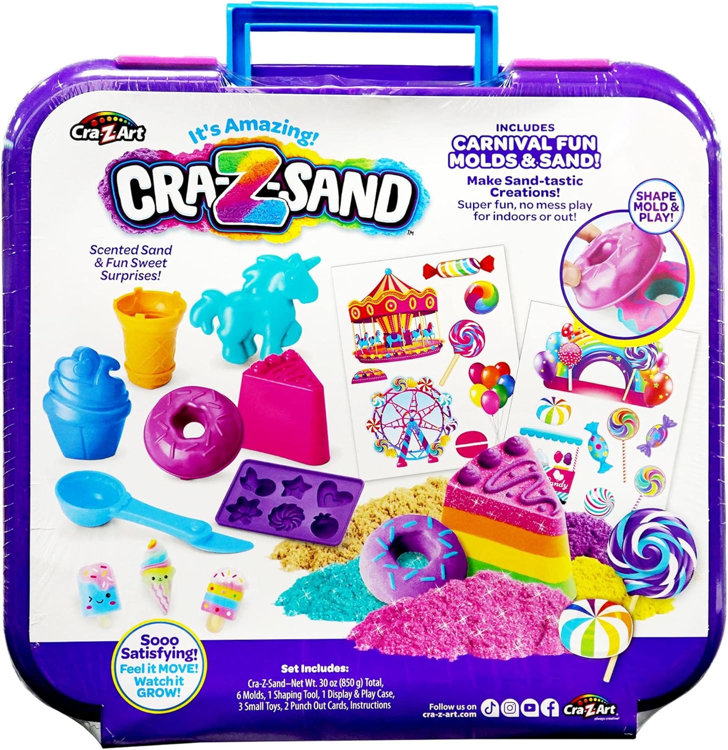 مجموعة Cra-Z-Sand Candy-licious Carnival Fun – رمل النمذجة مجموعة Cra-Z-Sand Candy-licious Carnival Fun – رمل النمذجة
