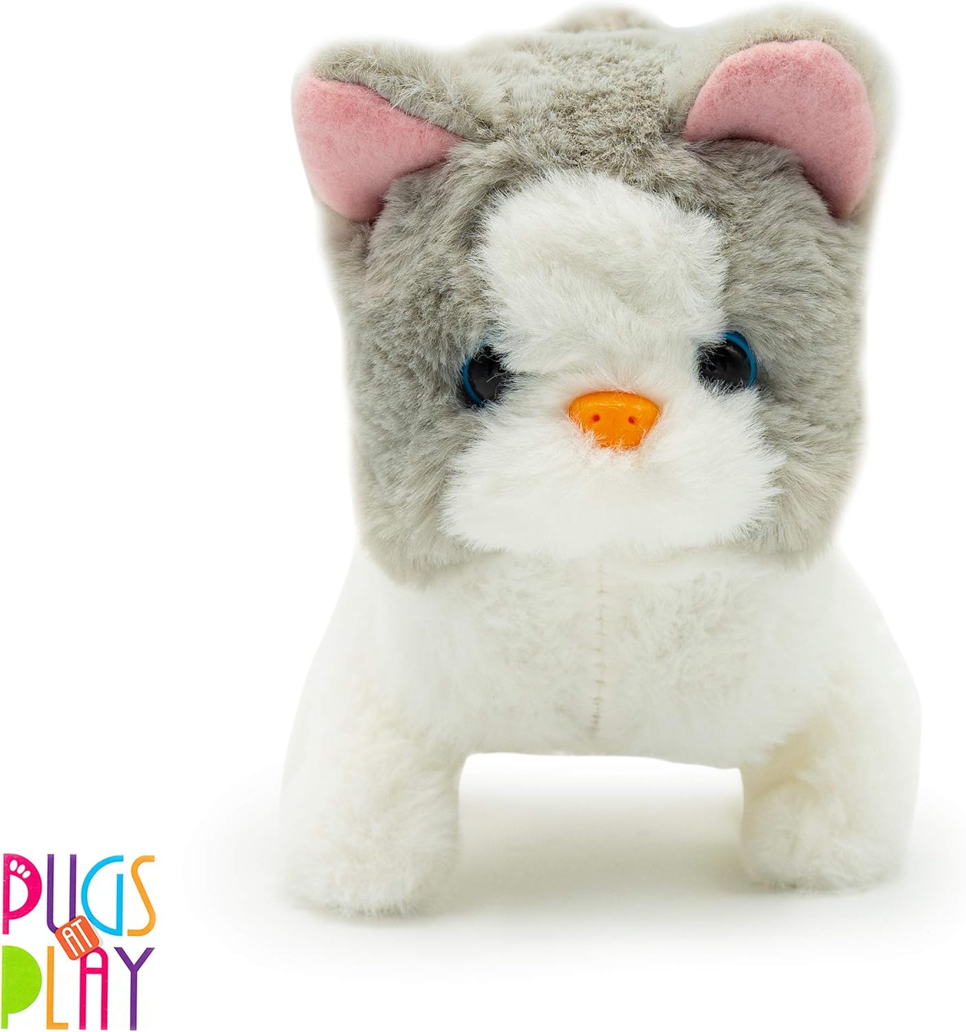 استمتع بدمية Pugs At Play Sasha Walking Cat ST-PAP08، قطة تفاعلية تمشي وتصدر أصوات ممتعة، مثالية للأطفال ولجمع الدمى التفاعلية.