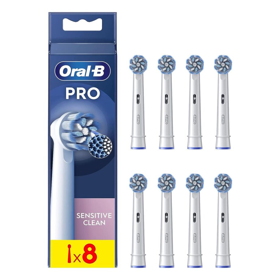 Oral-B Pro Sensitive Clean Electric Toothbrush Head of 8 Pack - White