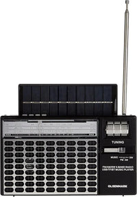 Olsenmark OMR1276 Portable Rechargeable Retro Radio with Bluetooth, USB, TF & Karaoke – 3-Band | Solar Charging | Black