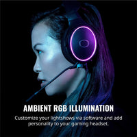 سماعة رأس للألعاب Cooler Master RGB Virtual 7.1 Surround Sound وميكروفون متعدد الاتجاهات وإمكانية الاتصال عبر USB وتوافق مع أنظمة تشغيل متعددة