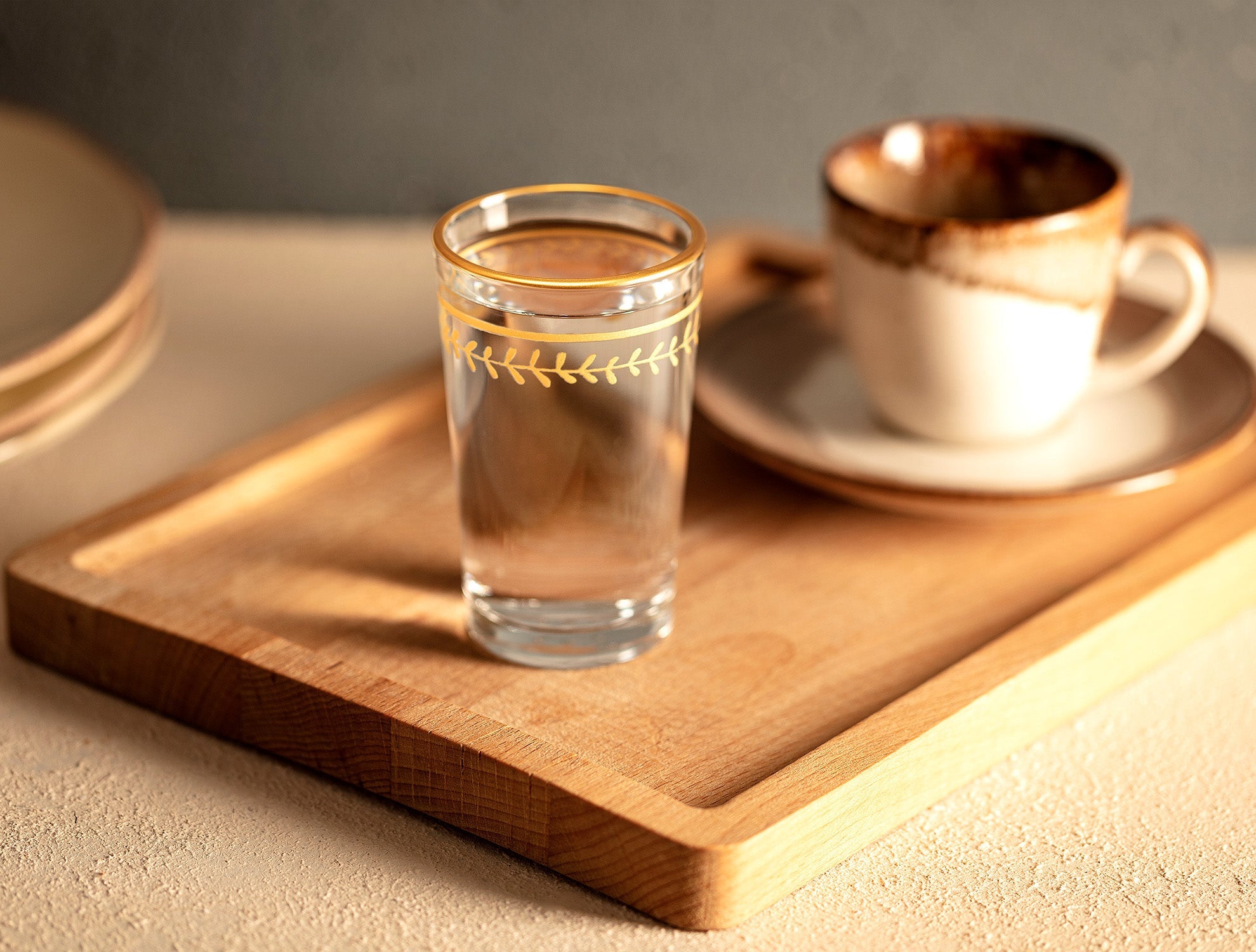 Chapelle - Olive Wreath 4-piece Coffee Side Glasses Set - 100ml - Madame Coco JO