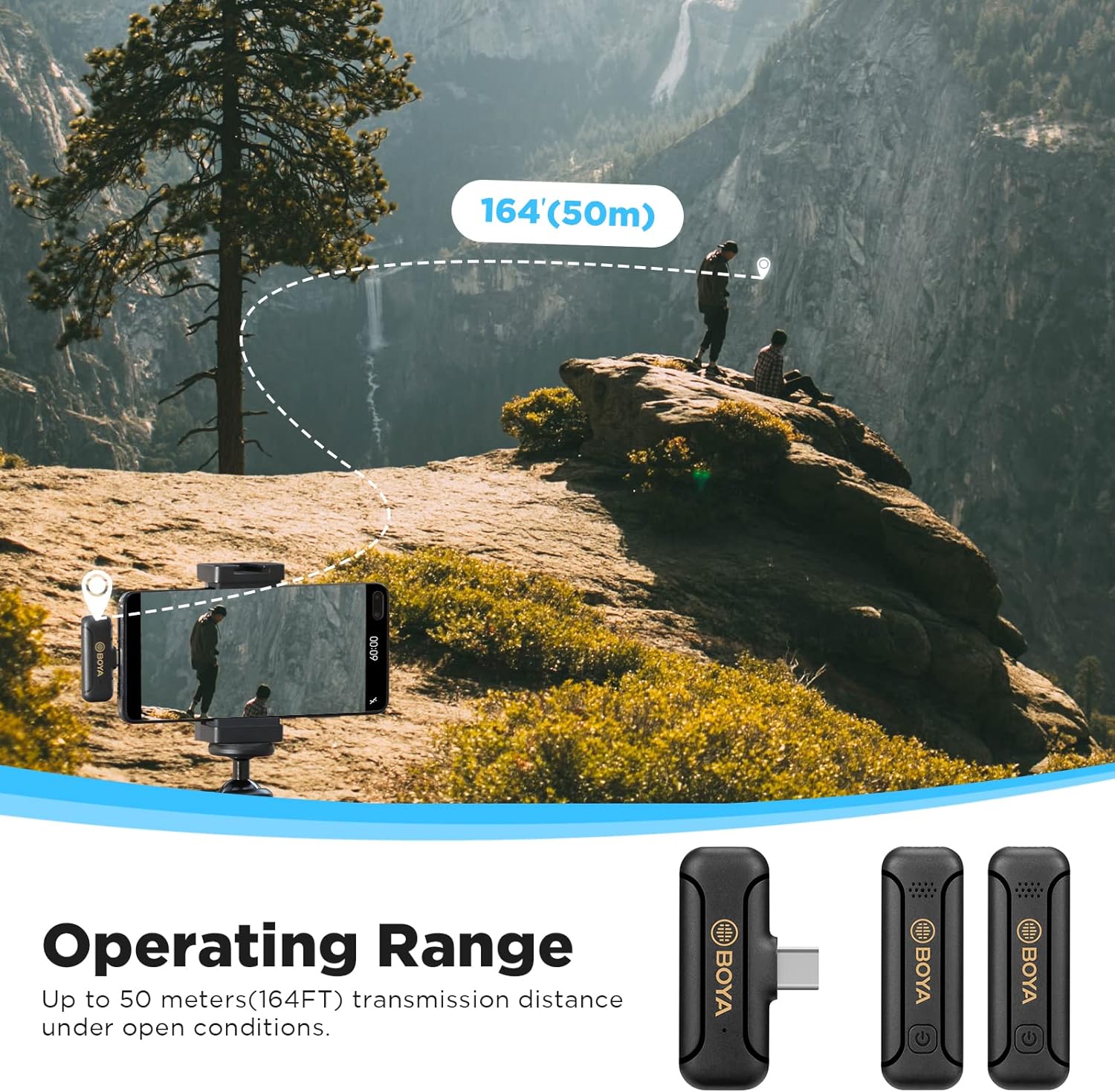 Boya USB-C Wireless Lavalier Microphone Mini Type-C Microphone with Noise Cancelling for OSM Action Boya USB-C Wireless Lavalier Microphone Mini Type-C Microphone with Noise Cancelling for OSM Action