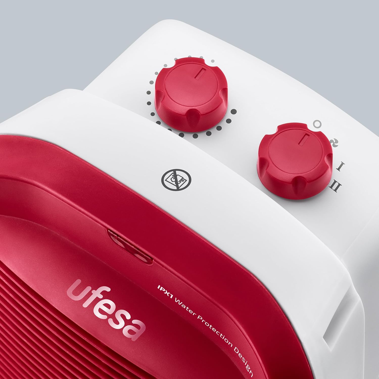 Ufesa Persei Red Electric Heater - 2000W Portable Heater for Small Spaces