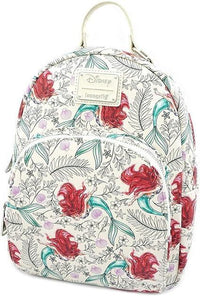 من فانكو Little Mermaid Mini Backpack حقيبة الظهر من الجلد الصناعي مع تفاصيل مطبوعة