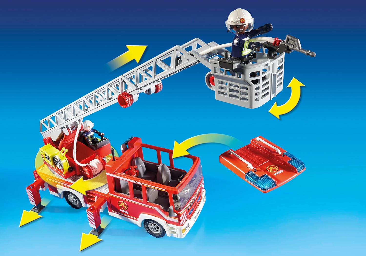 Playmobil Fire Ladder Unit - Firefighting Toy Set