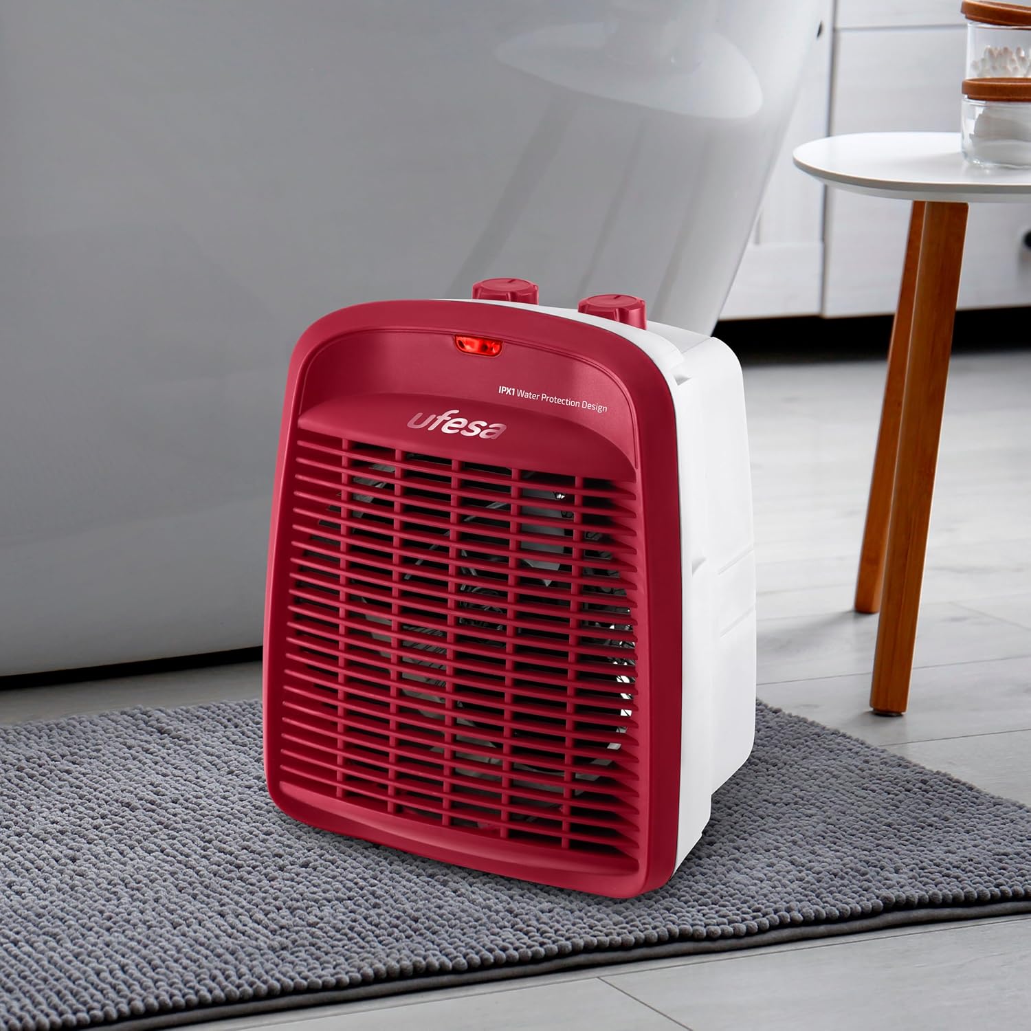 Ufesa Persei Red Electric Heater - 2000W Portable Heater for Small Spaces