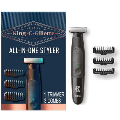 King C. Gillette All-in-One Stubble Trimmer: Cordless, Waterproof, 4D Blade  - BLACK