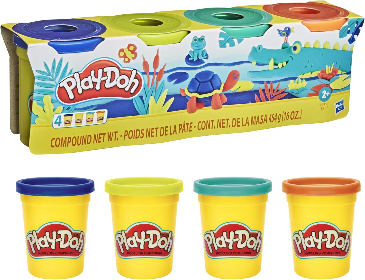 Hasbro Play-Doh Wild Color Set- 4 Cans