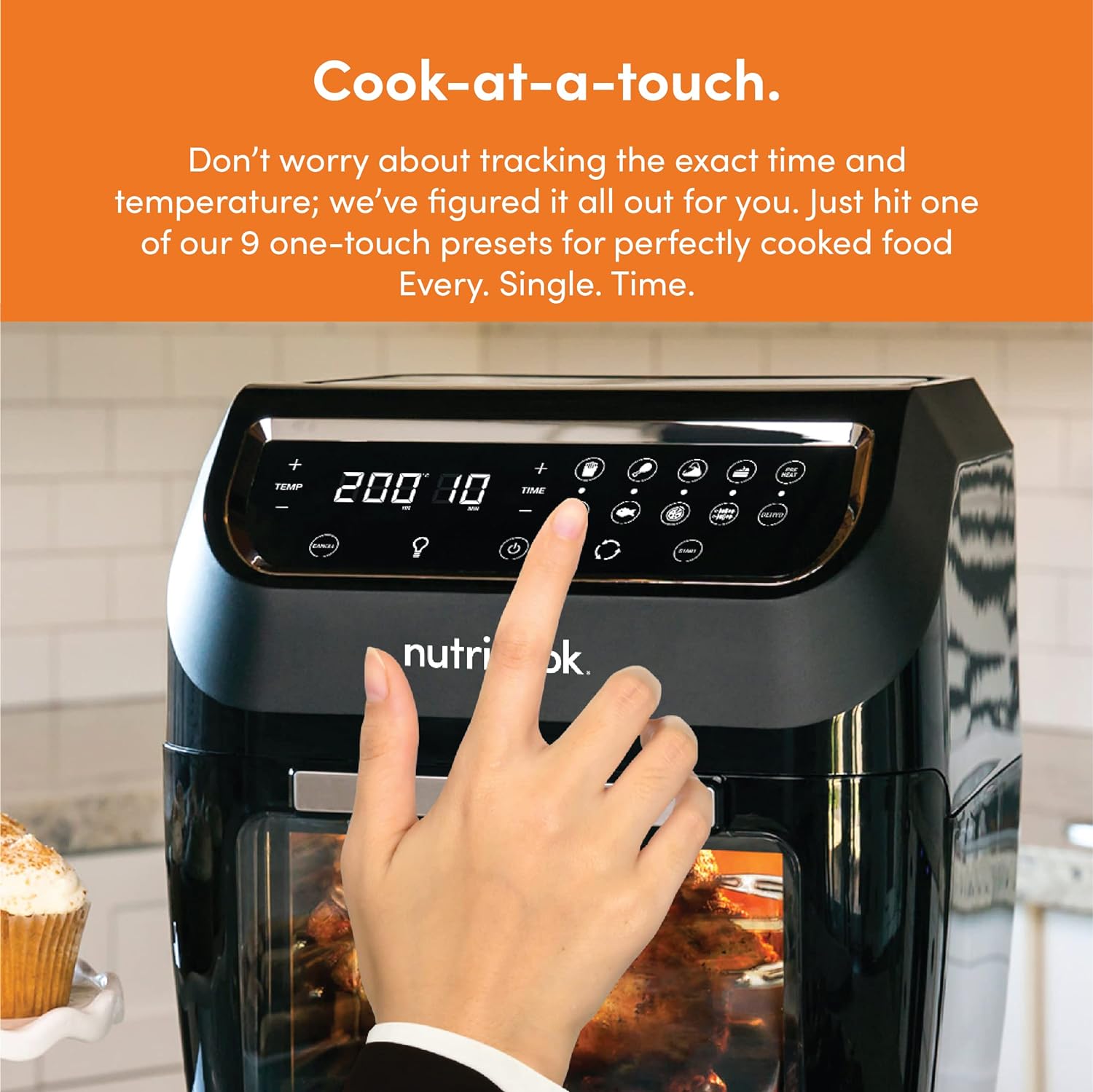 Nutricook Airfryer Oven 12L / Digital One Touch Control Panel Display - Black