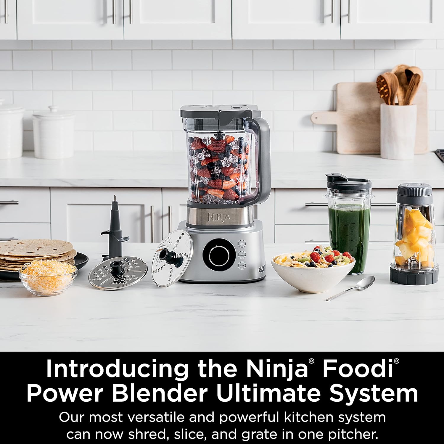 Ninja Foodi Power Blender System / 72 oz Pitcher / Nutrient Extractor / 7 Functions - Silver