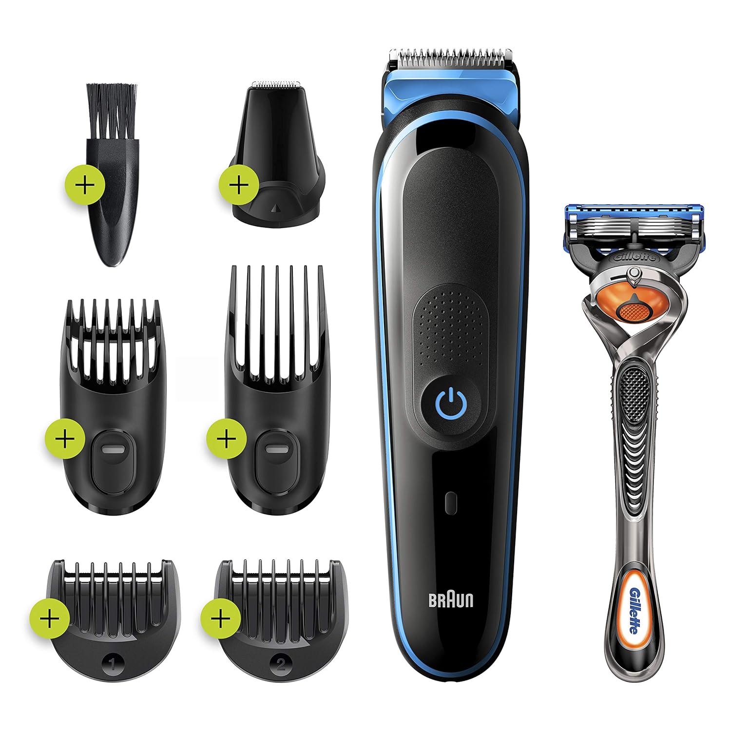 Braun Hair Clippers 7-in-1 Men's Grooming Kit with Gillette ProGlide Razor - black