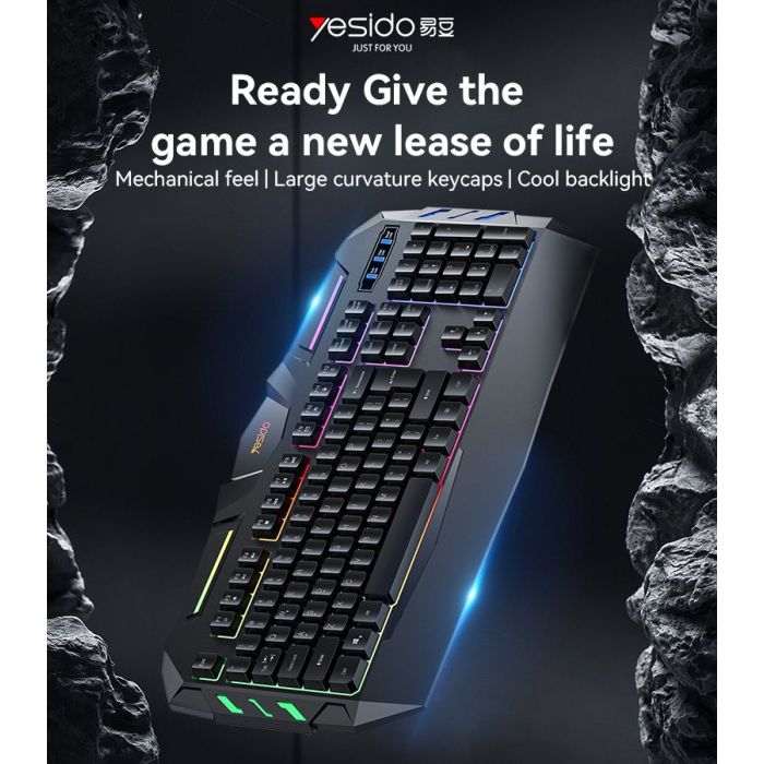 Yesido KB21 Wired Gaming Keyboard - RGB Backlight, 104 Keys, 1.5M Cable