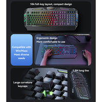 Yesido KB21 Wired Gaming Keyboard - RGB Backlight, 104 Keys, 1.5M Cable