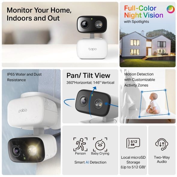 كاميرا مراقبة داخلية/خارجية TP-Link Tapo C206 بتقنية Wi-Fi كاميرا مراقبة داخلية/خارجية TP-Link Tapo C206 بتقنية Wi-Fi