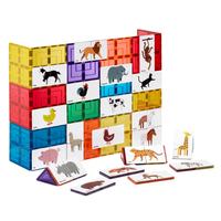 TileTek Magnetic Tile Toppers Animal Puzzle Pack, 40 Wooden Pieces, Ages 3+