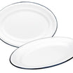 Ibili Blanca Oval Plate 30×20cm – White & Blue