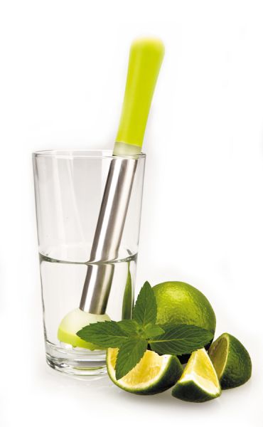 Ibili Citrus Muddler for Cocktails - Green & Steel