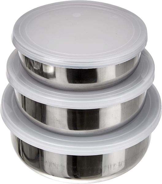 Set of 3 Stainless Steel Food Containers – Durable & Safe