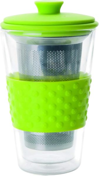 Ibili Vaso 250 ml Glass Tea Mug w/ Infuser – Green Ibili Vaso 250 ml Glass Tea Mug w/ Infuser – Green