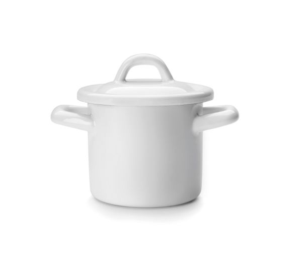 Ibili Blanca Casserole with Lid 10cm – White & Blue Ibili Blanca Casserole with Lid 10cm – White & Blue