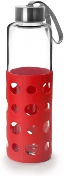 Ibili Lake 550ml Glass Bottle – Red, Carry Drinks Safely Ibili Lake 550ml Glass Bottle – Red, Carry Drinks Safely
