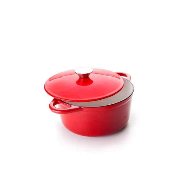 Ibili 24cm Red Iron Pot with Lid – Durable & Practical Ibili 24cm Red Iron Pot with Lid – Durable & Practical