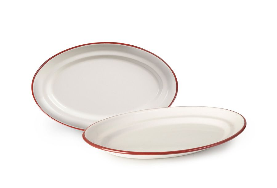Ibili Bordeaux Oval Plate – White & Red Ibili Bordeaux Oval Plate – White & Red