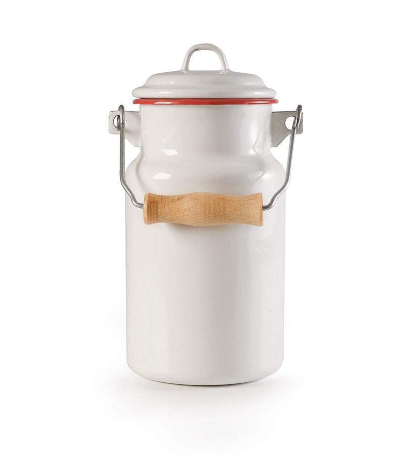 Ibili Bordeaux Milk Pail 1L – White & Red Ibili Bordeaux Milk Pail 1L – White & Red
