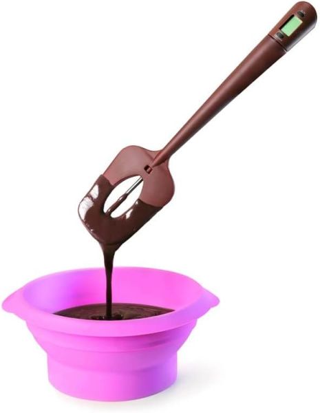 Ibili 32cm Chocolate Spatula with Thermometer – Brown Ibili 32cm Chocolate Spatula with Thermometer – Brown