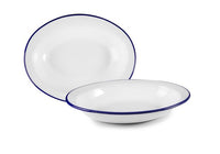 طبق بيضوي 32×25 سم من Ibili Blanca - أبيض وأزرق