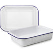 Ibili Blanca Oven Dish 37×24cm – White & Blue