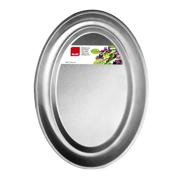 Ibili Oval Stainless Steel Plate 25×17 cm – Durable & Stylish